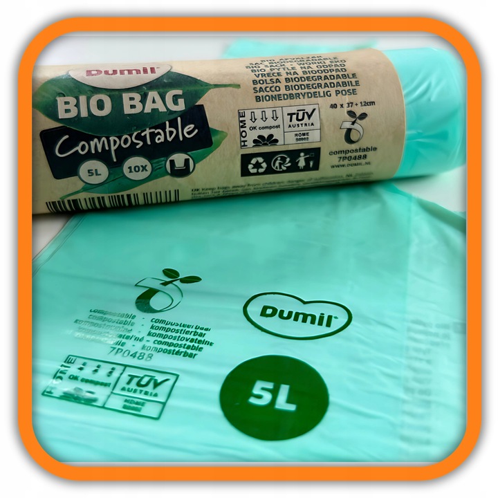 WORKI NA ŚMIECI BIODEGRADOWALNE 60SZT 5L BIO WORKI NA ODPADY KOMPOSTOWALNE