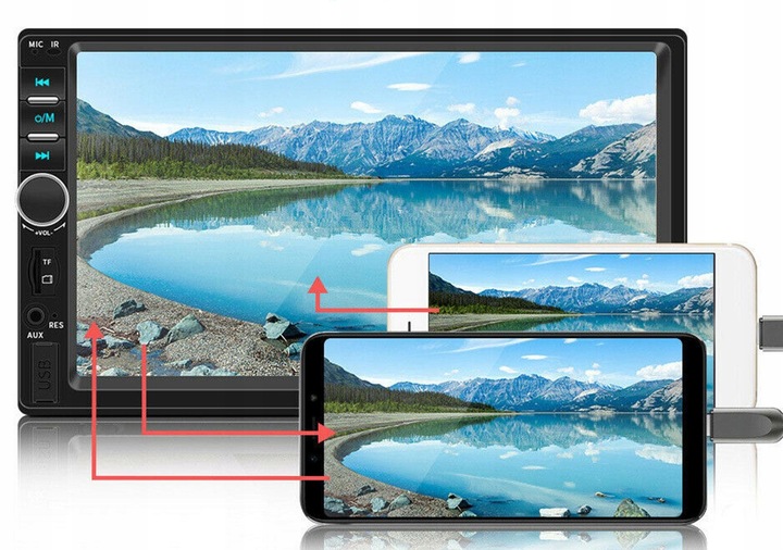 RADIO SAMOCHODOWE BLUETOOTH 2 DIN 7" RDS USB MICRO SD 4x50W KAMERA