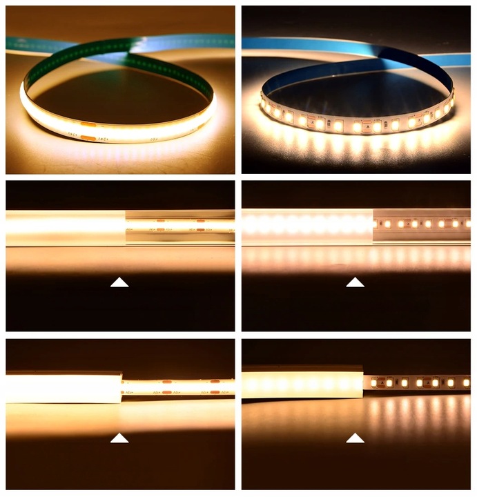 Taśma LED COB 12V 5M rolki NEON linia biała ciepła 3000k 900lm/m 10W