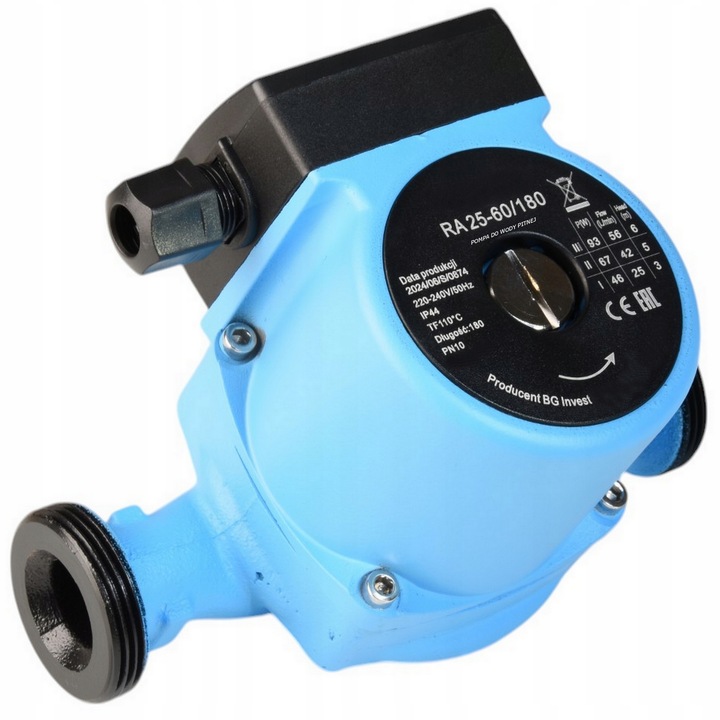 POMPA OBIEGOWA RA 25/60 180 CYRKULACYJNA DO CENTRALNEGO OGRZEWANIA C.O CWU