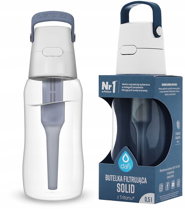 Butelka filtrująca Dafi Solid 0.5 L STALOWA / SZARA
