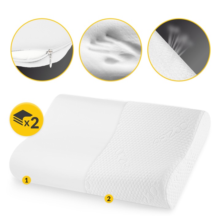 PODUSZKA ORTOPEDYCZNA PROFILOWANA Z PIANKI MEMORY REHABILITACYJNA DO