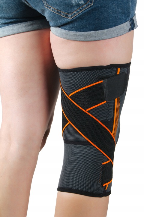 ORTEZA KOLANA STABILIZATOR WSPARCIEM RZEPKI OPASKA NA KOLANO ELASTYCZNA