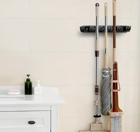 WIESZAK UCHWYT NA ŚCIANĘ ŚCIENNY NA MIOTŁY NARZĘDZIA SZCZOTKI GRABIE
