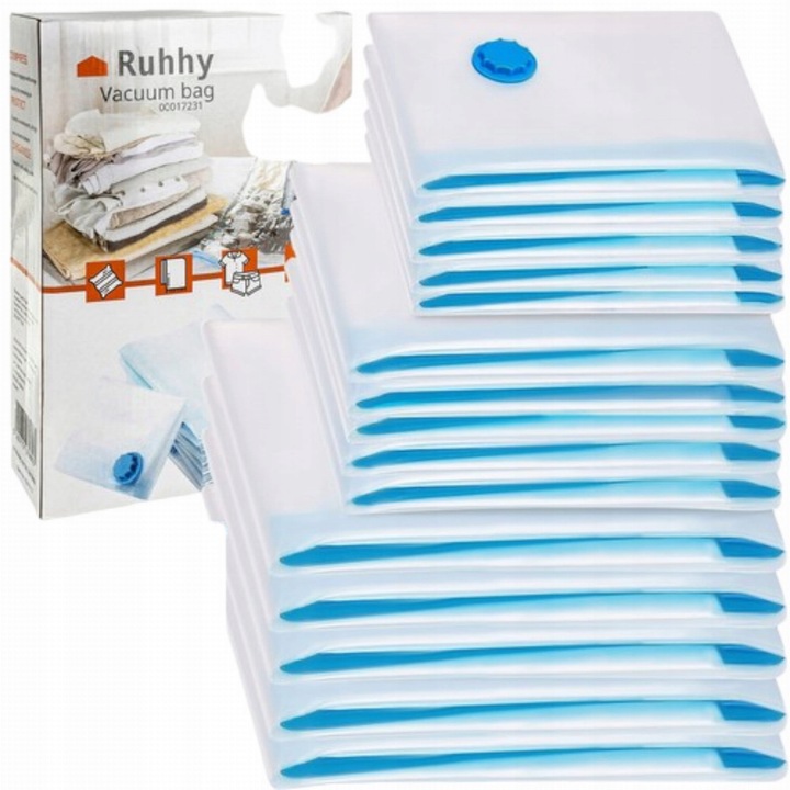 Worki Próżniowe na Ubrania Zestaw 15szt 3 Rozmiary 50x70cm 60x80cm