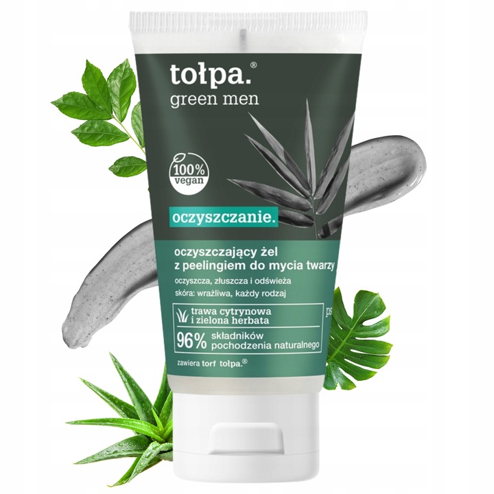 Oczyszczający Żel z Peelingiem do Mycia Twarzy Męski Green Men 150 ml Tołpa