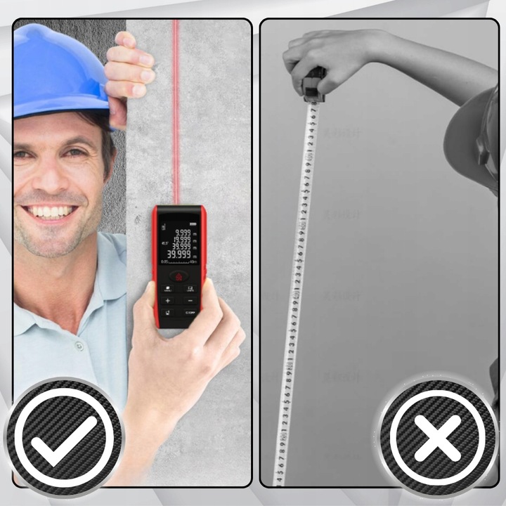 DALMIERZ LASEROWY 50M KĄTOMIERZ CYFROWY MIERNIK POZIOMICA LASEROWA LED