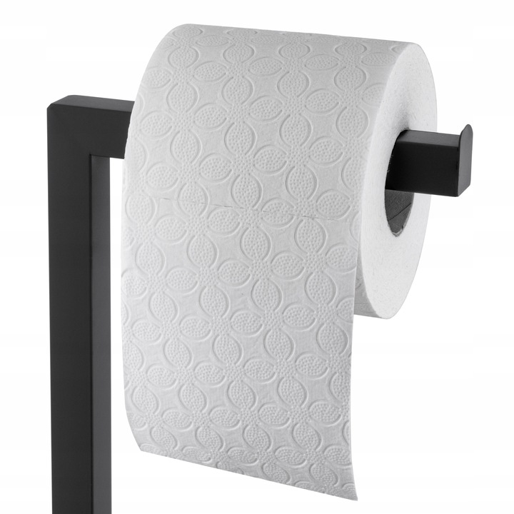 Stojak na Papier Toaletowy Szczotkę WC 2w1 Uchwyt Czarny Mat Łazienkowy