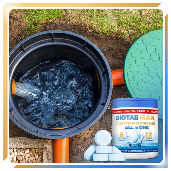 TABLETKI do SZAMBA BAKTERIE do OCZYSZCZALNI mocny BIO preparat USUWA
