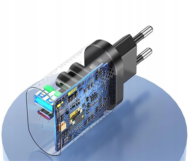 SZYBKA ŁADOWARKA SIECIOWA GaN 65W DO TELEFONU USB-C PD QC MOCNY ZASILACZ