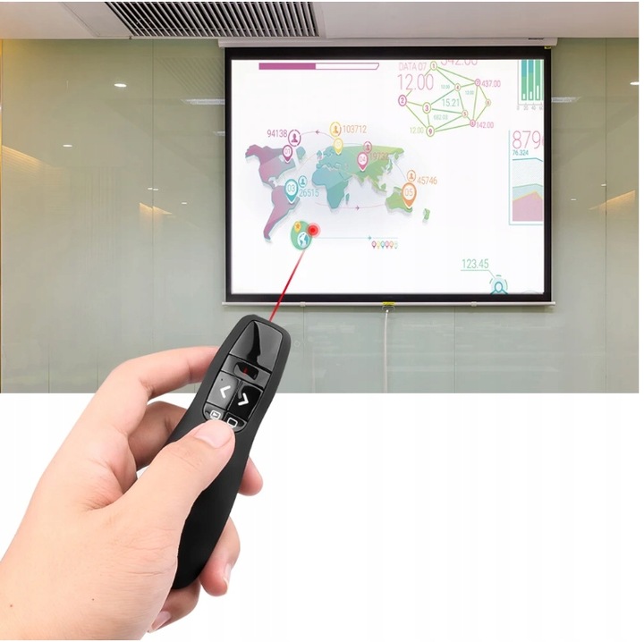 WSKAŹNIK PREZENTER LASEROWY PILOT BEZPRZEWODOWY DO PREZENTACJI LASER USB ZW