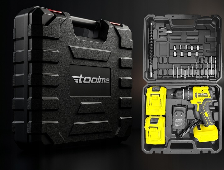 Wiertarko wkrętarka UDAROWA Bez szczotkowa aku 2x21V Li-ion tm030