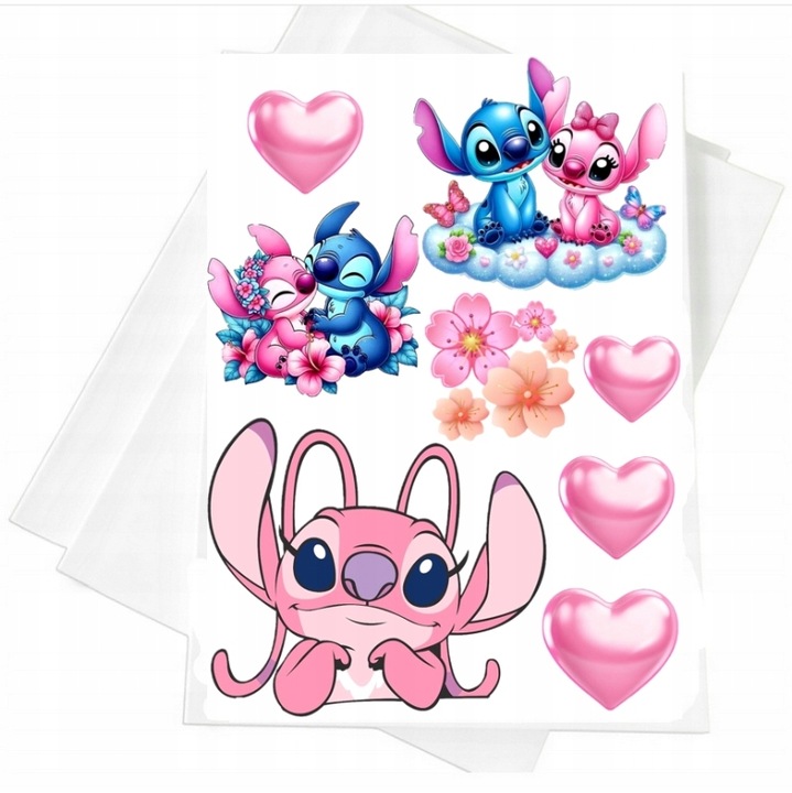 WYDRUK CUKROWY MASA CUKROWA LILO STICH I ANGEL DEKORACJA CUKROWA