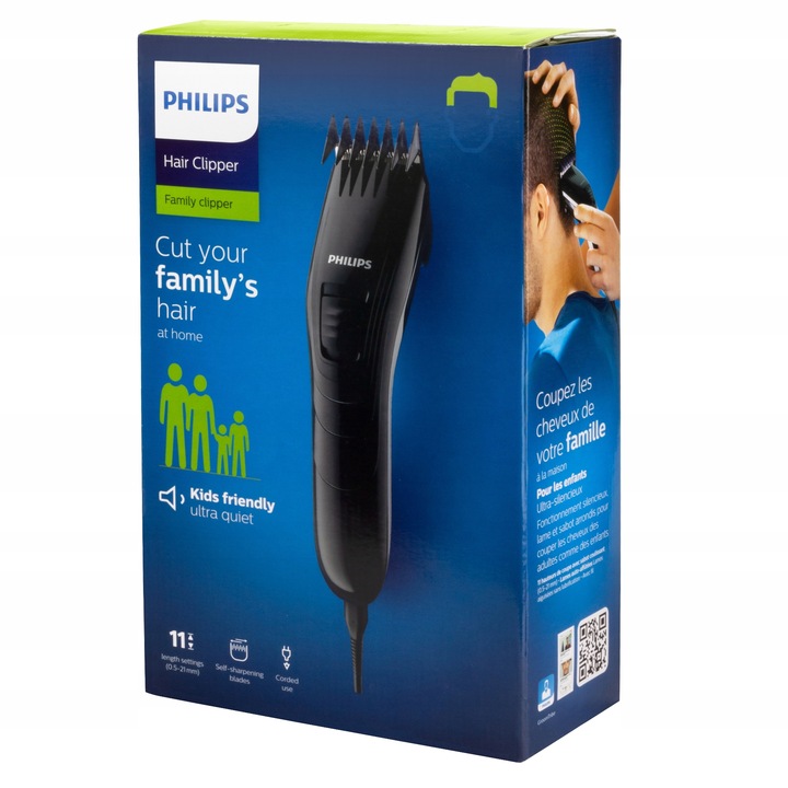 MASZYNKA PHILIPS DO STRZYŻENIA WŁOSÓW MOCNA I CICHA + NASADKA ETUI