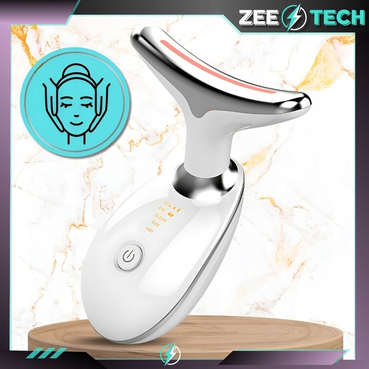 MASAŻER LIFTINGUJĄCY DO TWARZY SZYI SONICZNY DO UJĘDRNIANIA WIBRACYJNY EMS