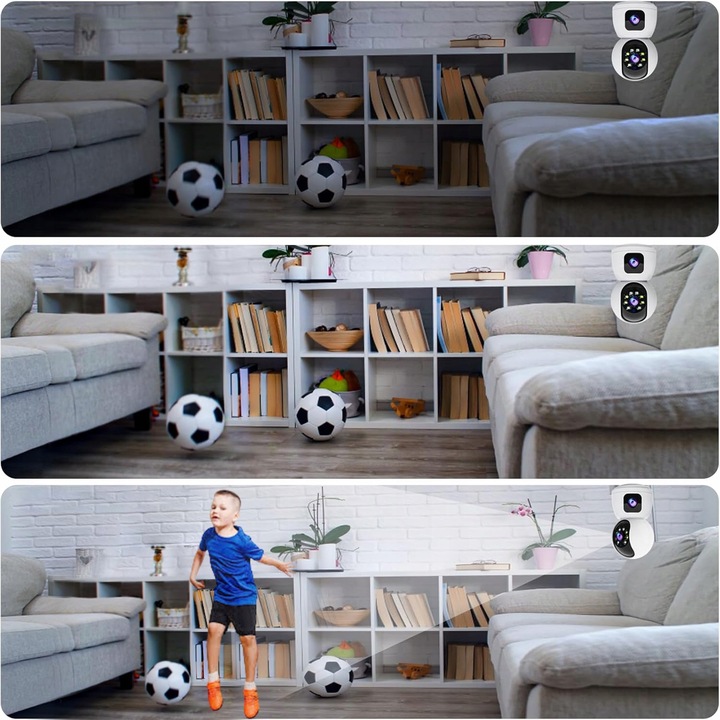 KAMERA MONITORUJĄCA BIAŁA 2,4G WIFI PTZ + 2 OBIEKTYWY 2MP