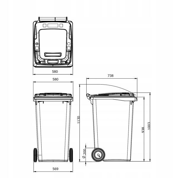 POJEMNIK KOSZ KUBEŁ 240L NA ŚMIECI ODPADY-MOCNY PL