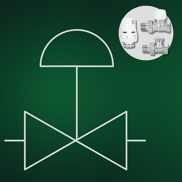 ZESTAW TERMOSTATYCZNY PROSTY Z NASTAWĄ WSTĘPNĄ ZAWÓR ZASILAJĄCY