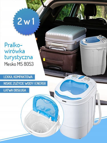 Pralko-wirówka turystyczna MS 8053 - kompaktowa, 3kg, wirowanie