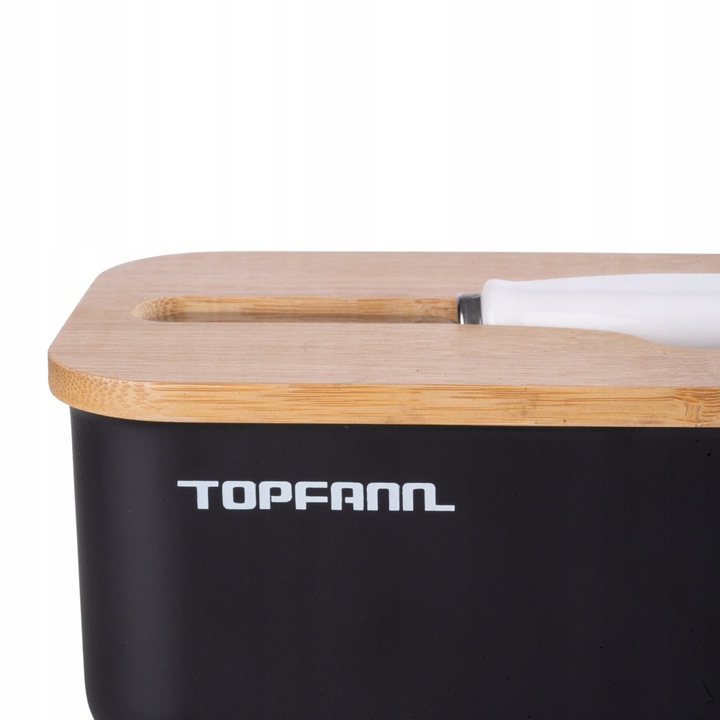 MASELNICZKA CZARNA POJEMNIK NA MASŁO MASELNICA Z POKRYWKĄ I NOŻYKIEM