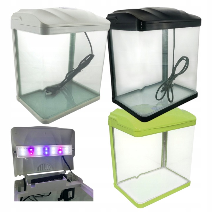 Małe Akwarium dla Bojownika HR-230 7L Zestaw z filtrem i Lampą LED 3