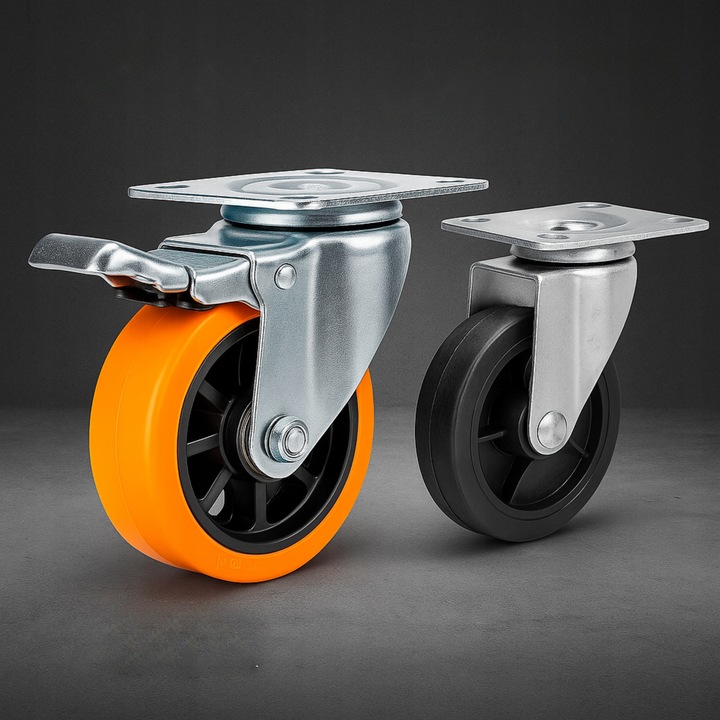 OBROTOWE KÓŁKA PRZEMYSŁOWE Z HAMULCEM DO DUŻYCH OBCIĄŻEŃ 460Kg 100mm