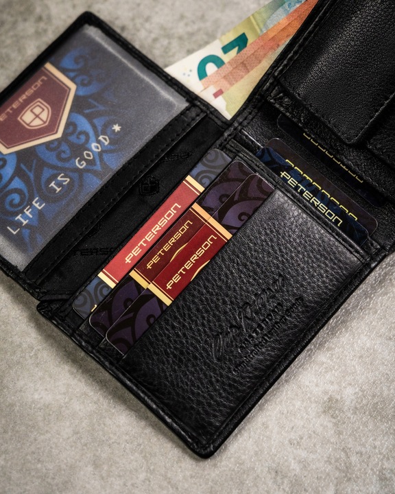 Peterson zestaw klasyczny portfel skórzany męski + brelok