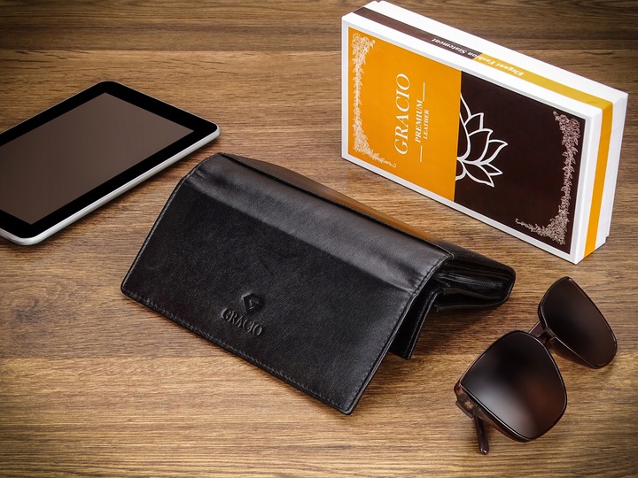 Portfel Damski Czarny Skóra Naturalna Gracio Duży Pojemny PREZENT