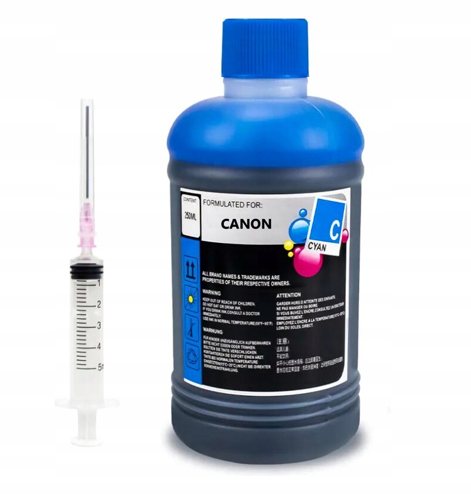 5 x 250 ml BKCYM TUSZ do CANON PG 540 560 545 575 546 ZESTAW AKCESORIA KLIP