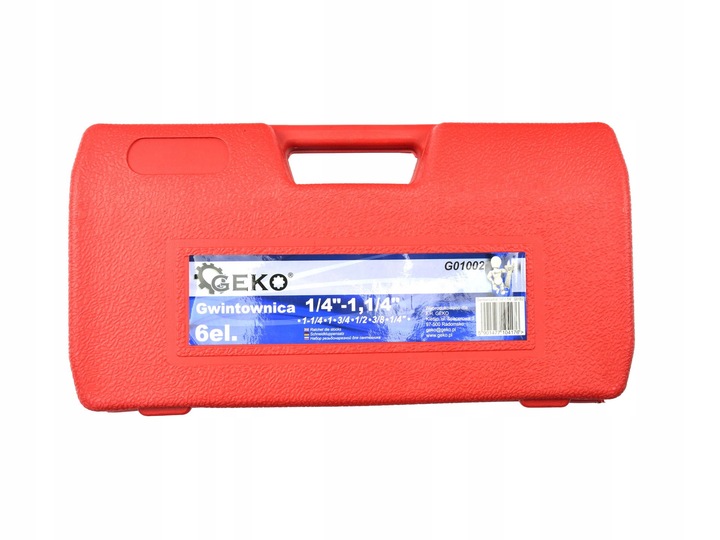 GEKO GWINTOWNICA NARZYNKA DO RUR HYDRAULICZNA NASADKI 6 SZTUK