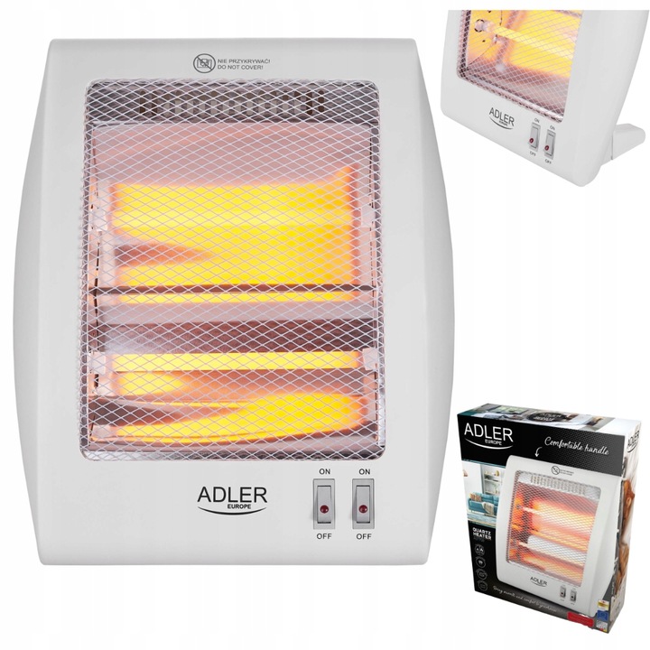Grzejnik Kwarcowy AD 7709 800W 2 Lampy Ogrzeje Szybko i Skutecznie