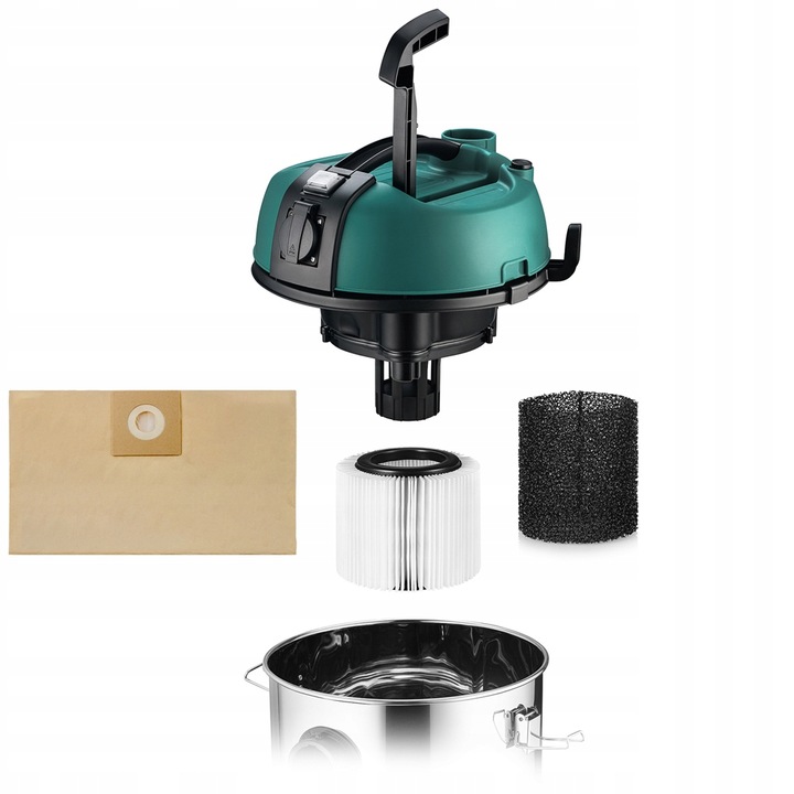 MOCNY ODKURZACZ PRZEMYSŁOWY SUCHO MOKRO GNIAZDKO 3300W HEPA GIPS POPIÓŁ