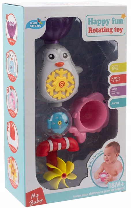 ZABAWKA DO KĄPIELI WANNY Przelewowy Prysznic Kran