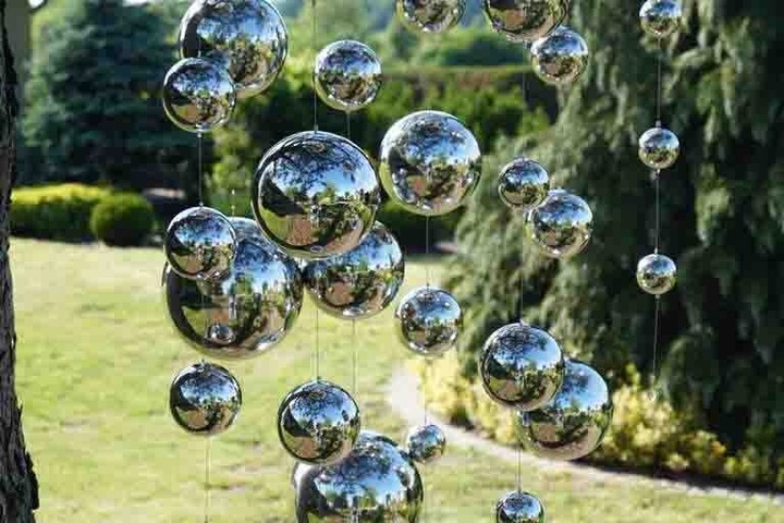 Girlanda Srebrne Kule Ze Stali Nierdzewnej 100cm Na Okno Z Haczykami GRATIS