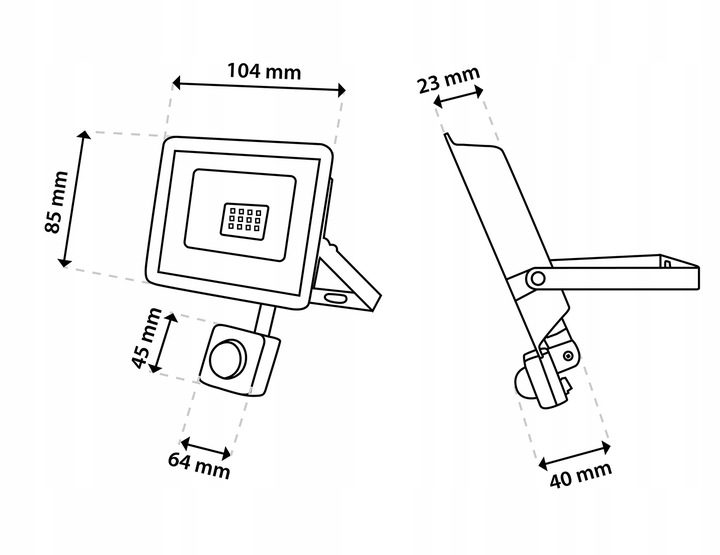 Naświetlacz LED 10W HALOGEN LAMPA ZEWNĘTRZNA REFLEKTOR z CZUJNIKIEM RUCHU