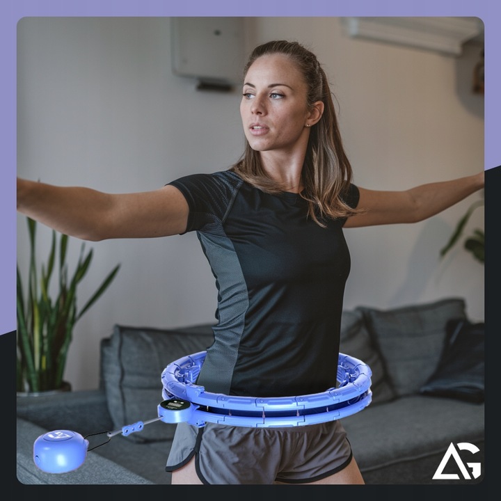HULA HOP Z OBCIĄŻNIKIEM ODCHUDZAJĄCE Z LICZNIKIEM SMART HULAHOP