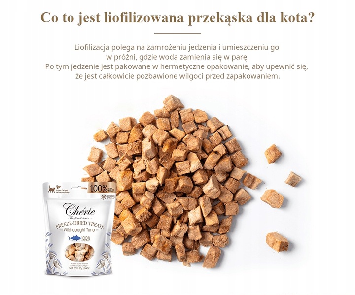 Liofilizowane kawałki ŁOSOSIA smakołyki dla psa i kota 30g x 3