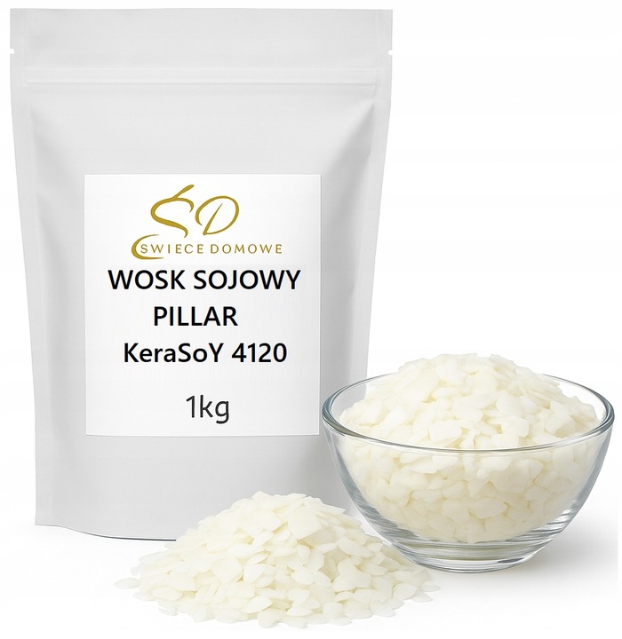Wosk sojowy PILLAR twardy do świec wolnostojących naturalny pastylki 1 kg