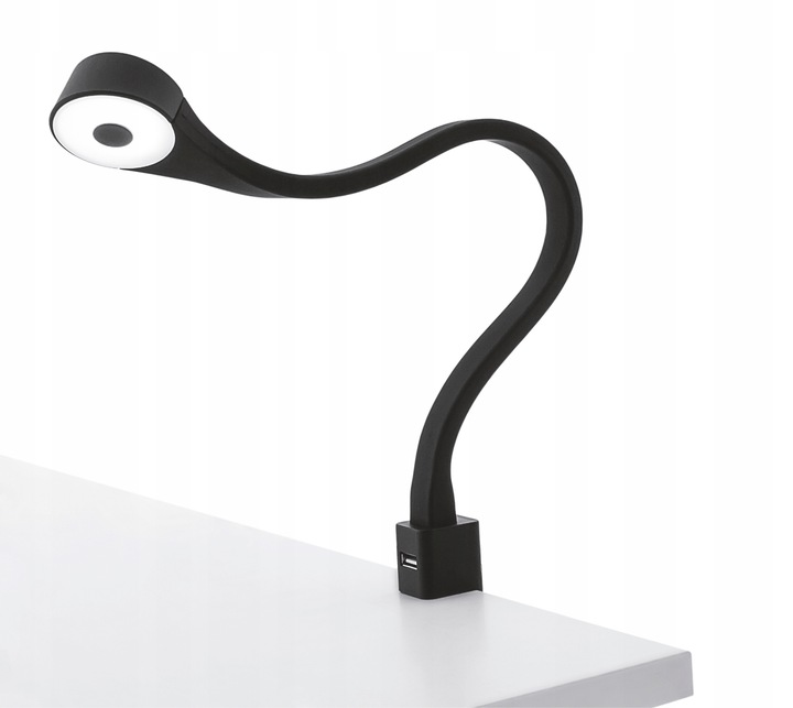 Lampa nocna LED do łóżka sypialni giętka czarna przykręcana 2x FLEXI R
