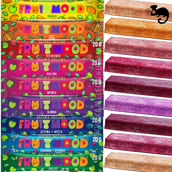 FRUIT MOOD batonik owocowy MIX SMAKÓW 9 SZTUK x20g 180G W TYM 3 NOWE