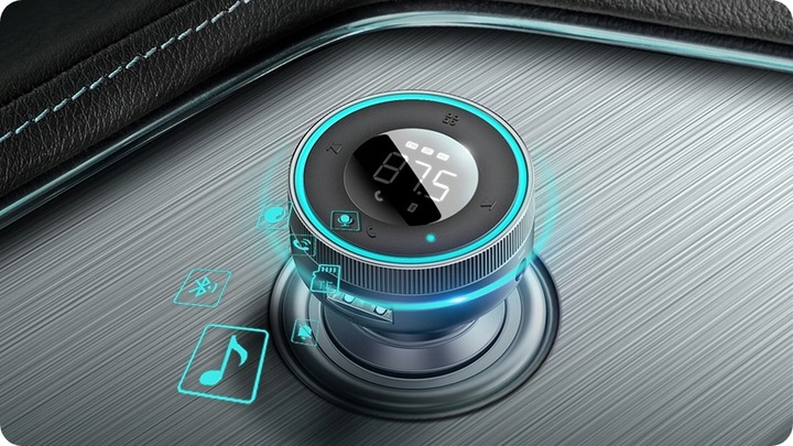 BASEUS TRANSMITER FM BLUETOOTH ŁADOWARKA SAMOCHODOWA USB 2.4A PD TF AUX