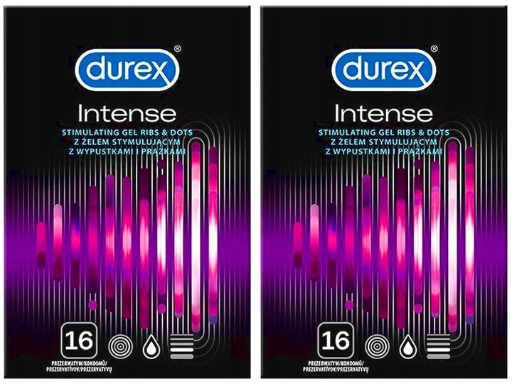 Prezerwatywy Durex INTENSE prążki i wypustki potęgujące orgazm 32 szt.