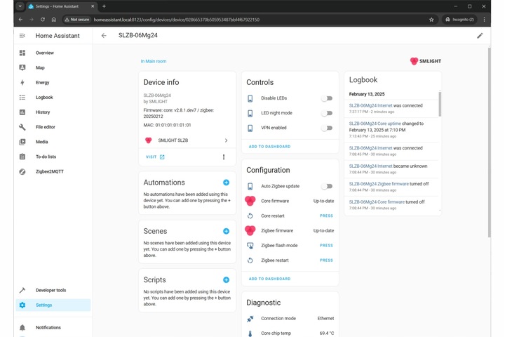 Adapter SLZB-06 Zigbee CC2652P Ethernet PoE USB LAN WIFI do Home