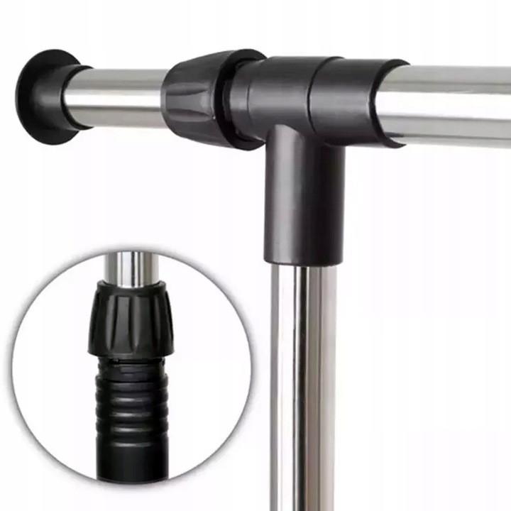 PODWÓJNY WIESZAK METALOWY TELESKOPOWY REGULOWANY SZAFA NA UBRANIA