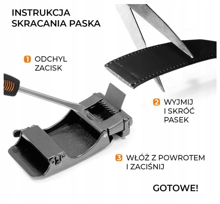 Pasek skórzany męski ROVICKY do spodni klamra automatyczna na prezent