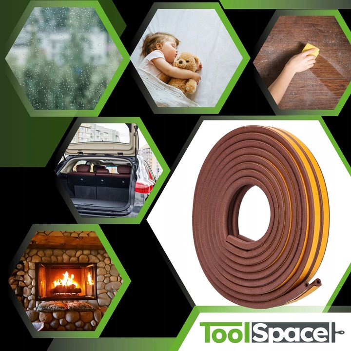 Uszczelka do okien i drzwi profil P 25 mb BRĄZ