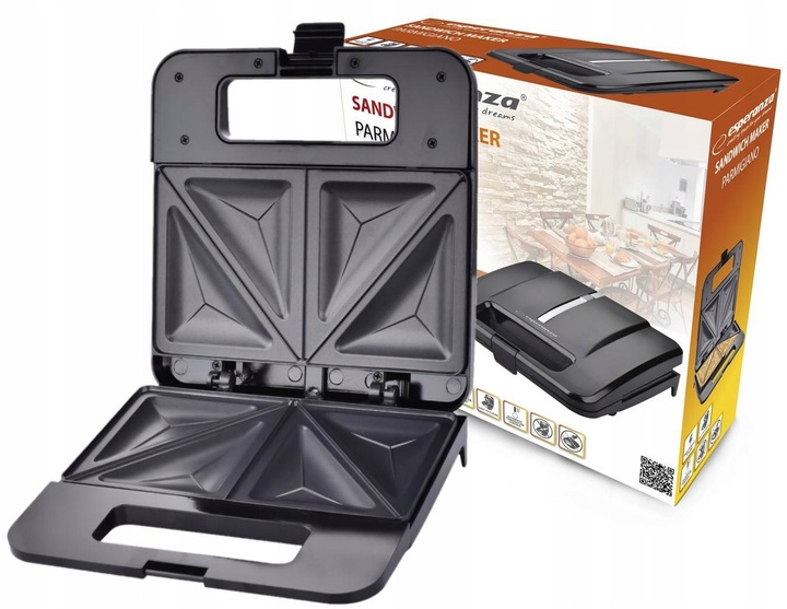 TOSTER OPIEKACZ DO KANAPEK TOSTÓW SANDWICH 1000W NIEPRZYWIERAJĄCA