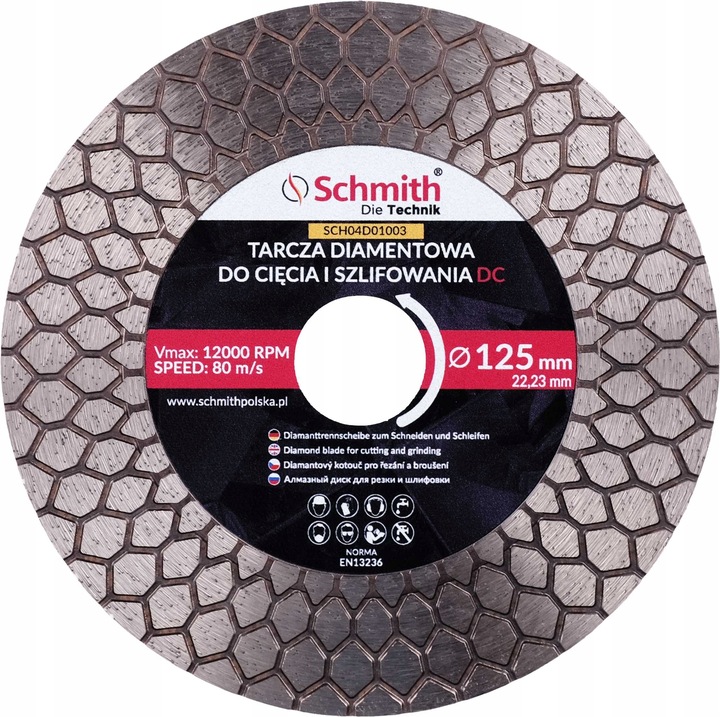 TARCZA DIAMENTOWA DO CIĘCIA GRESU PŁYTEK 125MM PRO DO FAZOWANIA 45