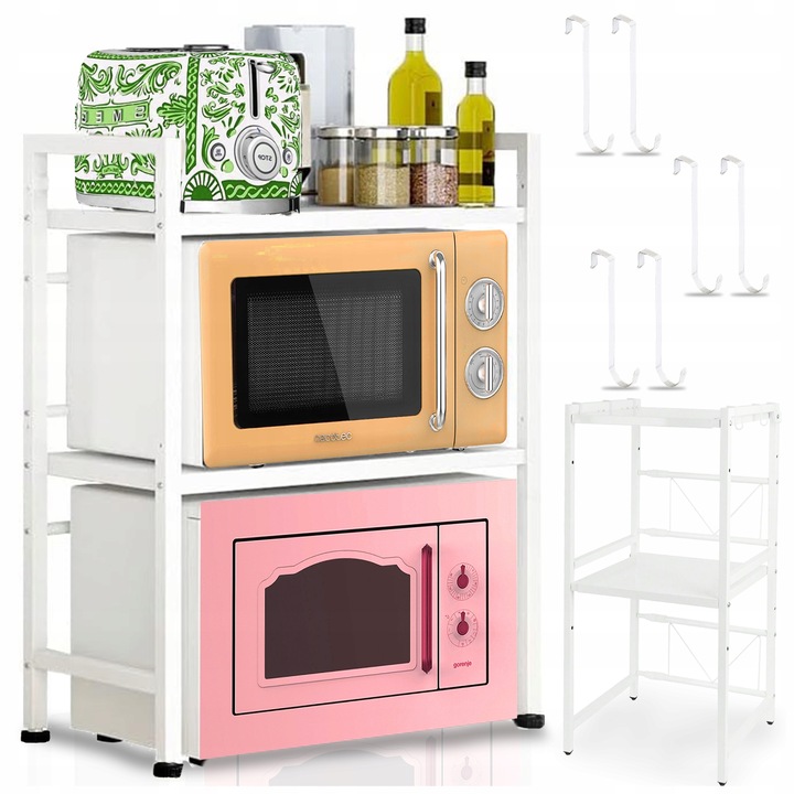 PÓŁKA NA MIKROFALÓWKĘ STOJAK REGAŁ KUCHENNY PRZYPRAWY REGULOWANA