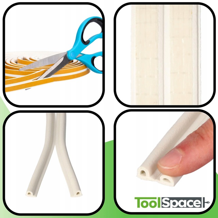 Uszczelka do okien i drzwi D 25mb mb BIAŁY